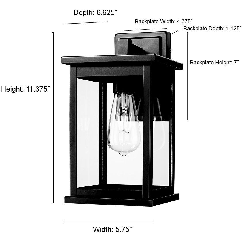 Bowton II 1 Light 12 inch Powder Coated Black Outdoor Wall Sconce